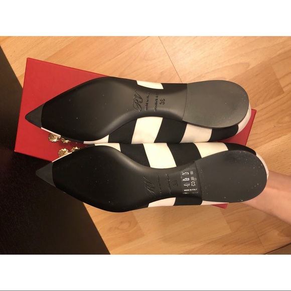 Roger Vivier Crystal Embellished Striped Flats - Picture 12 of 14